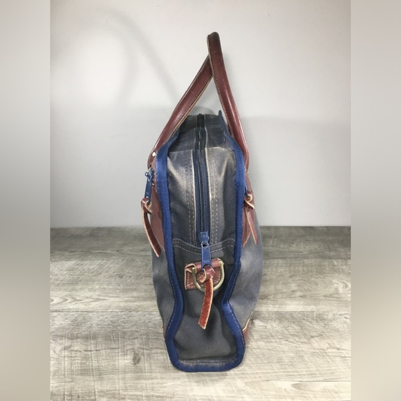 Vtg Wilderness Pride Battenkill Leather Travel Messenger Attache Top Handle Bag - Picture 4 of 10